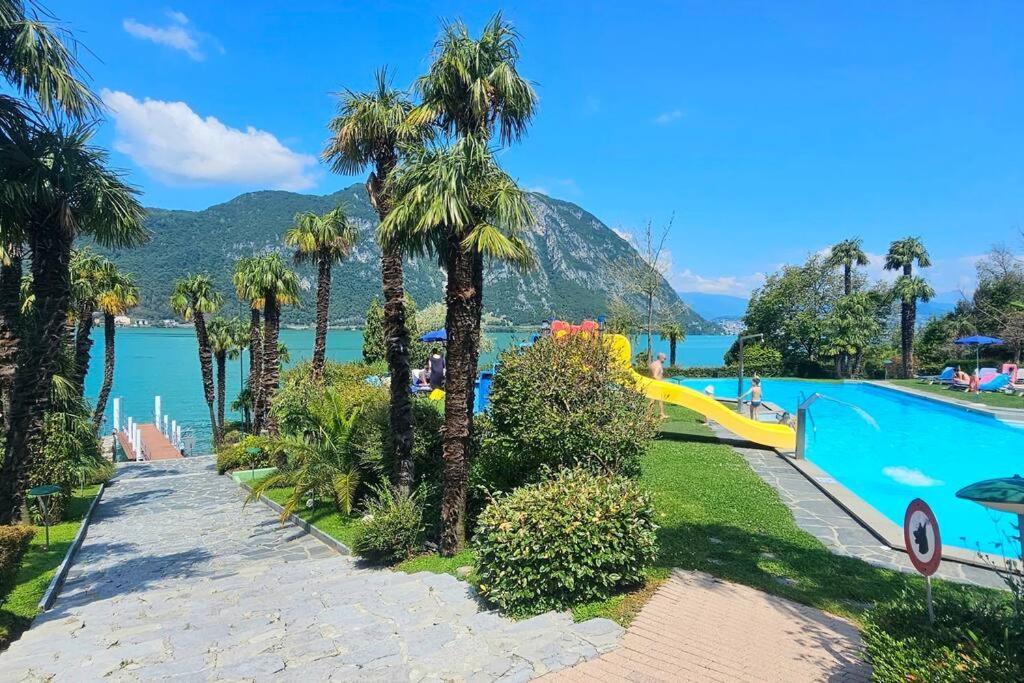 Idyllische Ferienwohnung In Bissone Kültér fotó
